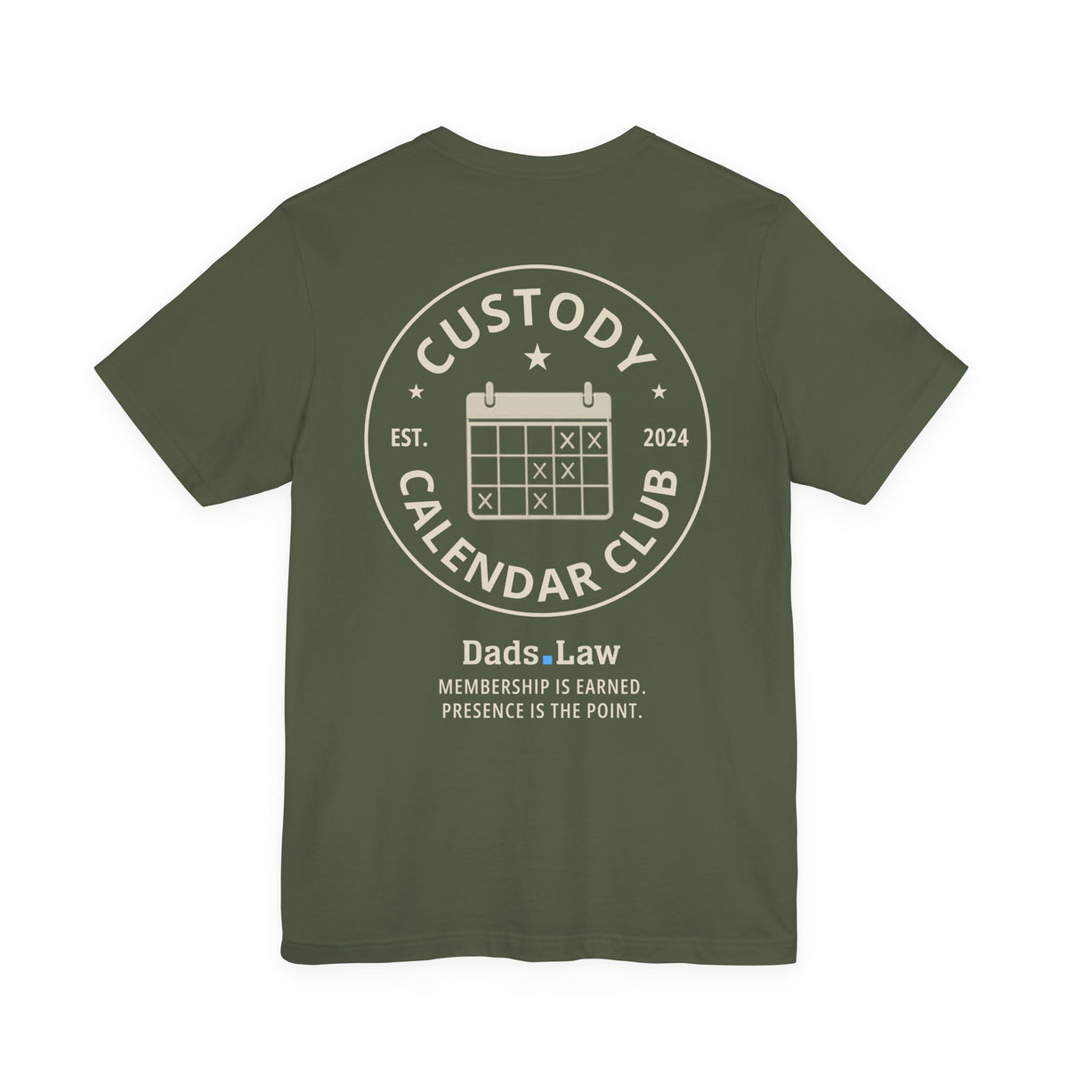 Custody Calendar Club Tee — Military Green