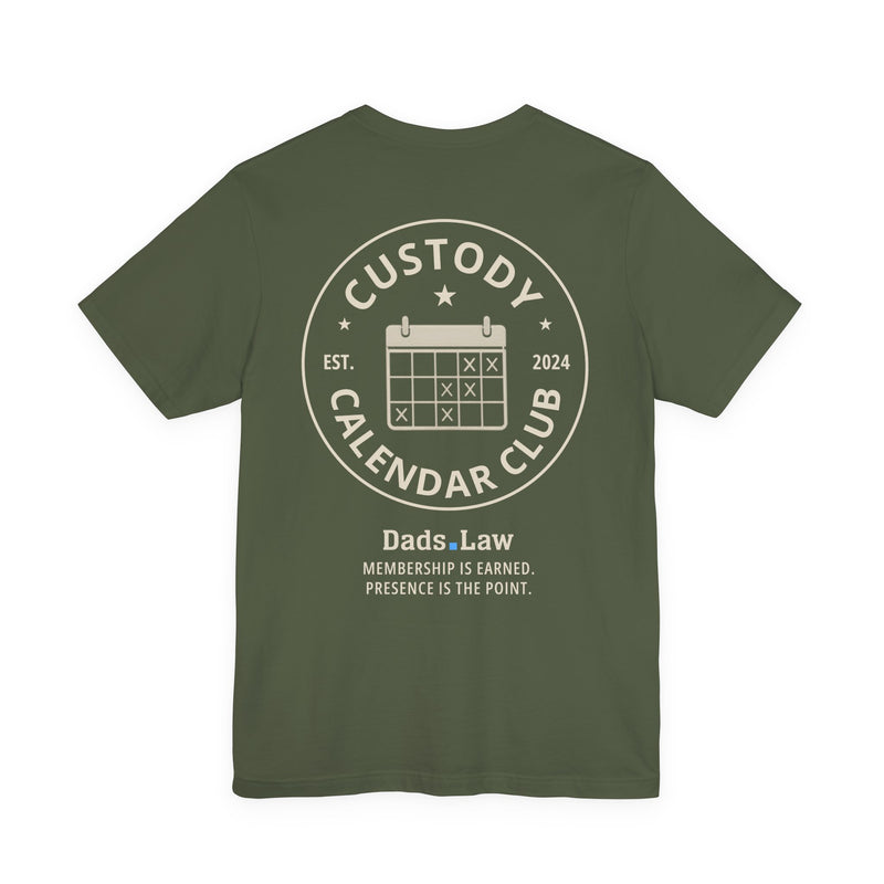 Custody Calendar Club Tee — Military Green
